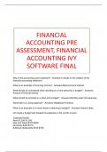 FINANCIAL ACCOUNTING PRE ASSESSMENT&comma; FINANCIAL ACCOUNTING IVY SOFTWARE FINAL