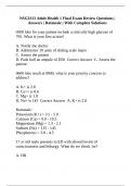 NSG3313 Adult Health 1 Final Exam Review Questions &vert; Answers &vert; Rationale &vert; With Complete Solutions