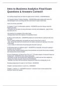 Intro to Business Analytics Final Exam Questions & Answers Correct&excl;&excl;