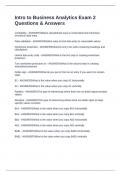 Intro to Business Analytics Exam 2 Questions & Answers