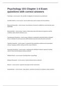 Psychology 101 Chapter 1-4 Exam questions with correct answers