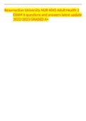 Resurrection University NUR 4045 Adult Health 2 EXAM II questions and answers latest update 2022&sol;2023 GRADED A&plus;