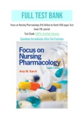 Focus on Nursing Pharmacology 8th Edition by Karch 980 pages Test Bank PDF printed