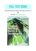 Clinical Nursing Skills and Techniques 9th Edition Perry Potter Test Bank