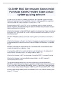 CLG 001 DoD Government Commercial Purchase Card Overview Exam actual update guiding solution