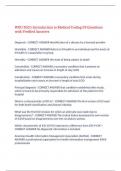 WGU D521-Introduction to Medical Coding 59 Questions with Verified Answers&comma;100&percnt; CORRECT