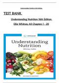 Test Bank For Understanding Nutrition 16th Edition by &lpar;Whitney&sol;Rolfe's&rpar; All Chapters 1 to 20 complete Verified editon ISBN&colon;9780357447512