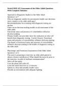 Week 8 BSN 425 Assessment of the Older Adult Questions With Complete Solutions
