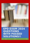 EPD EXAM 2024 QUESTIONS WITH PASSED SOLUTIONS&excl;&excl;