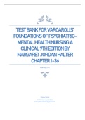 TEST BANK FOR Varcarolis' Foundations of Psychiatric-Mental Health Nursing A Clinical 9th Edition by Margaret Jordan Halter Chapter 1-36