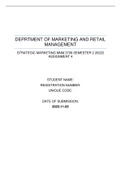 Strategic Marketing (MNM3709)