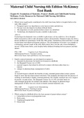 Complete Test Bank Maternal Child Nursing 6th Edition McKinney Questions & Answers with rationales &lpar;Chapter 1-55&rpar;