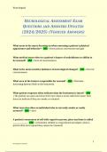 Neurological Assessment Exam Questions and Answers &lpar;2025&sol;2026&rpar; &ndash; Verified Nursing Study Material