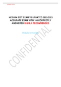  HESI RN EXIT EXAM V3 UPDATED 2022/2023 ACCURATE EXAM WITH 160 CORRECTLY ANSWERED HIGHLY RECOMMENDED 