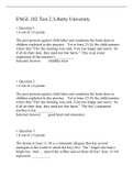 ENGL 102 Test 2 (Version  2), Verified And Correct Answers