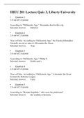 HIEU 201 LECTURE QUIZ 3 (Version 2), HIEU 201-HISTORY OF WESTERN CIVILIZATION I, Liberty University
