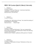 HIEU 201 LECTURE QUIZ 8 (Latest  3 Versions), HIEU 201-HISTORY OF WESTERN CIVILIZATION I, Liberty University