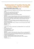 Complete Test Bank Fundamentals of Canadian Nursing 4th Canadian Edition Kozier Questions & Answers with rationales &lpar;Chapter 1-48&rpar;