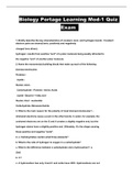 Biology Portage Learning Mod-1 Quiz Exam 