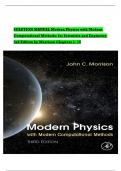 olution Manual for Modern Physics with Modern Computational Methods&colon; for Scientists and Engineers 3rd Edition by John Morrison&comma; ISBN&colon; 9780128177907&comma; All 15 Chapters Covered&comma; Verified Latest Edition