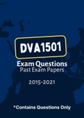 DVA1501 - Exam Questions PACK (2015-2020)