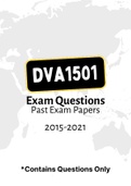 DVA1501 - Exam Questions PACK (2015-2020)