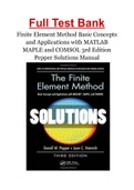 Finite Element Method Basic Concepts and Applications with MATLAB MAPLE and COMSOL 3rd Edition Pepper Solutions Manual