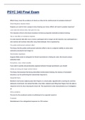 PSYC 340 Final Exam &lpar;Questions and answers&rpar;
