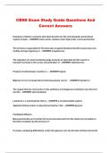 CBNS Exam Study Guide Questions And Correct Answers