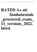 RATED A+ ati	fundamentals _proctored_exam_ 11_versions_2022. latest
