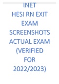 INET HESI RN EXIT EXAM SCREENSHOTS-ACTUAL EXAM &lpar;VERIFIED FOR 2022&sol;2023&rpar; 