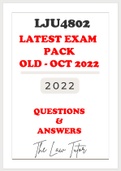 LJU4802 NEW Exam Pack includes October examination solutions (Questions and Answers for past exams till the latest October exam)