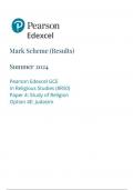 Pearson Edexcel AS Religious Studies paper 4E June 2024 Final Mark Scheme&lpar;8rs0-4e&rpar;-Judaism