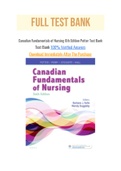 Canadian Fundamentals of Nursing 6th Edition Potter Test Bank with rationale, Question and Answer, From Chapter 1 to 48