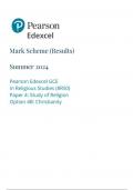 Pearson Edexcel AS Religious Studies paper 4B June 2024 Final Mark Scheme&lpar;8rs0-4B&rpar;-Christianity