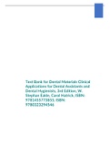 Test Bank for Dental Materials Clinical Applications for Dental Assistants and Dental Hygienists, 3rd Edition, W. Stephan Eakle, Carol Hatrick, ISBN: 9781455773855, ISBN: 9780323294546