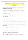 ACA 122 - Final Exam Practice Questions and Answers 