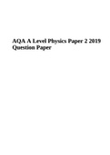 AQA A Level Physics Paper 2 2019 Question Paper.