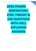APEA PHARM RESPIRATORY,   EYES, THROAT & EAR QUESTIONS WITH WELL EXPLAINED ANSWERS