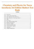 Complete Test Bank Chemistry and Physics for Nurse Anesthesia 3rd Edition Shubert Questions & Answers with rationales (Chapter 1-13)