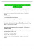 Data Science Final Exam Questions with 100&percnt;  Verified Answers 