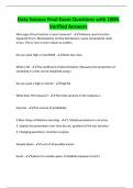 Data Science Final Exam Questions with 100&percnt;  Verified Answers