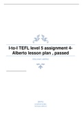 I-to-I TEFL level 5 assignment 4- Alberto lesson plan , passed