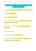 Medication Aide Unit 11 Questions and Answers Rated A