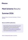 Pearson Edexcel AS Physics paper 2 June 2026 Final Mark scheme &lpar;8ph0-2&rpar;-Core Physics II