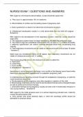 NUR202 EXAM 1 QUESTIONS AND ANSWERS