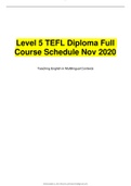 Level 5 TEFL Diploma Full  Course Schedule Nov 2020