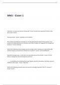 MNG  Exam 1 Questions and Answers