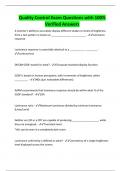 Quality Control Exam Questions with 100&percnt;  Verified Answers 