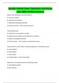 Quality Control Exam &vert;Questions and Essays  with 100&percnt; Verified Answers 